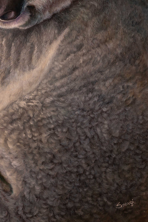 Close up of the Koala fur in the painting 'Dropbear' by Swapnil Nevgi