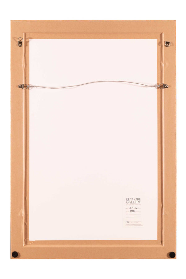 HIdden red tail original painting hanging details / back of the frame shown in this photo