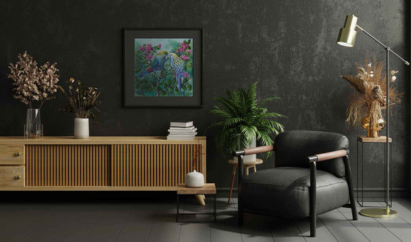 wall art / fine art print of Two souls original painting showing pale headed rosella birds by Swapnil Nevgi