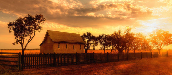 Wall art of a golden sunset landscape, nature-inspired canvas print for home and office interior décor, perfect for adding warmth and serenity.