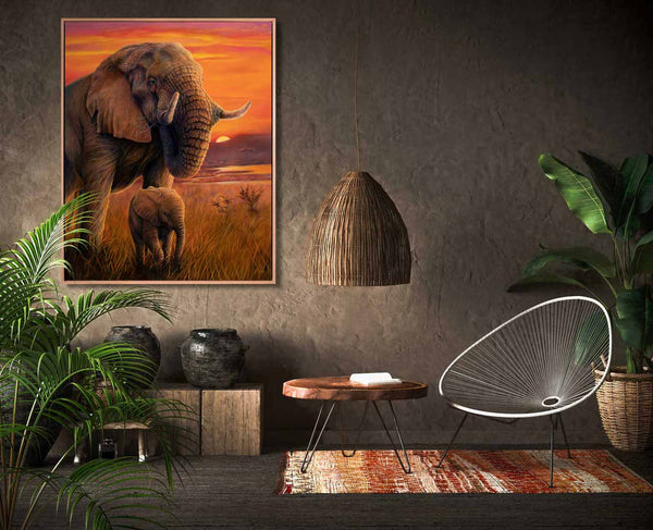 Big Brother original painting shown in a room setting