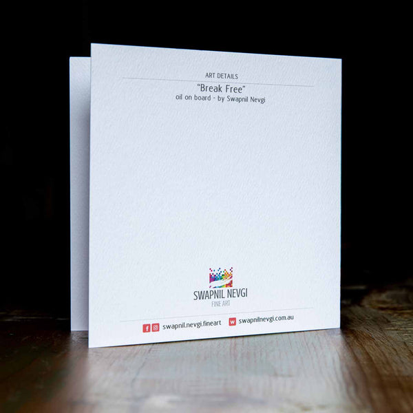 greeting card back - Break Free - by Swapnil Nevgi Fine Art