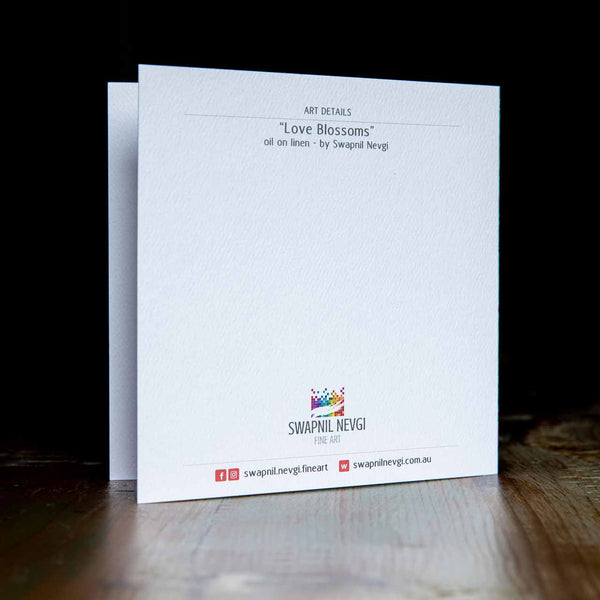 greeting card back - Love Blossoms - by Swapnil Nevgi Fine Art