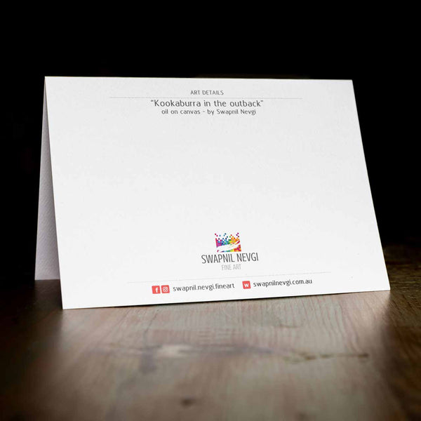 greeting card back - outback kookaburra - by Swapnil Nevgi Fine Art