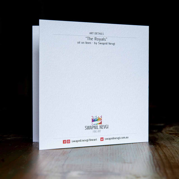 greeting card back - The Royals - by Swapnil Nevgi Fine Art