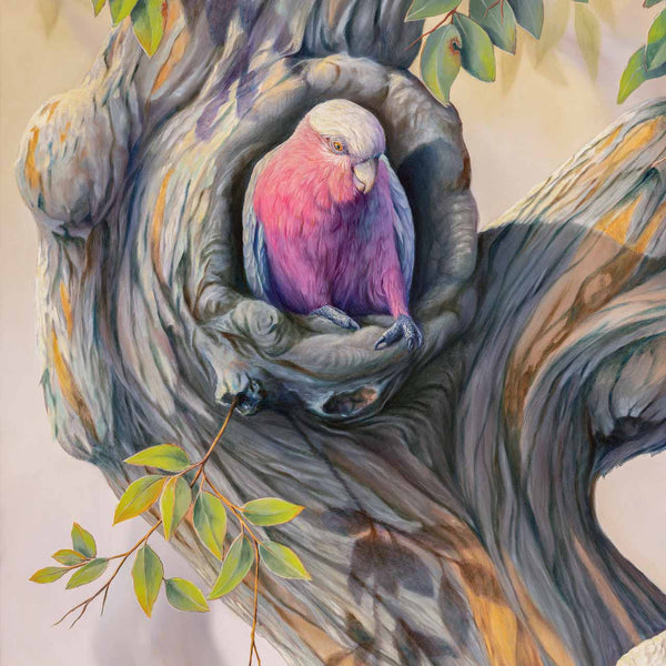 Close up 1 of the original painting Noisy Neighbours