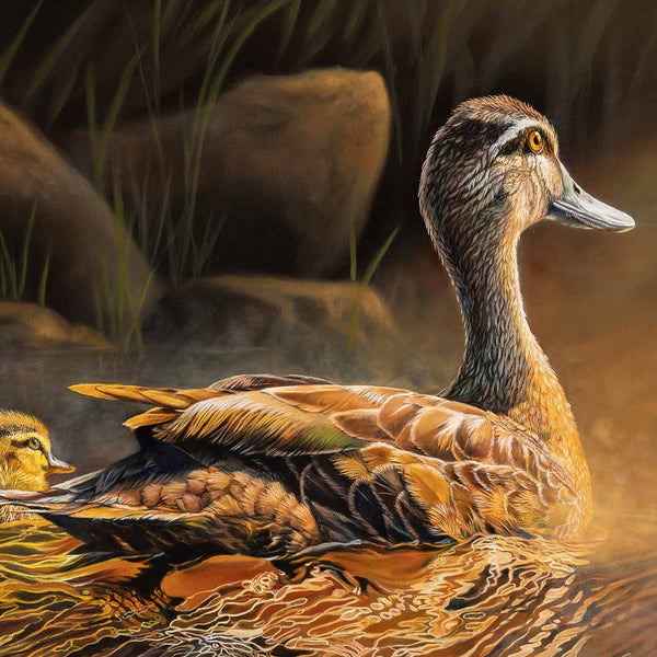 Close up two of the original painting Nurturing Mother