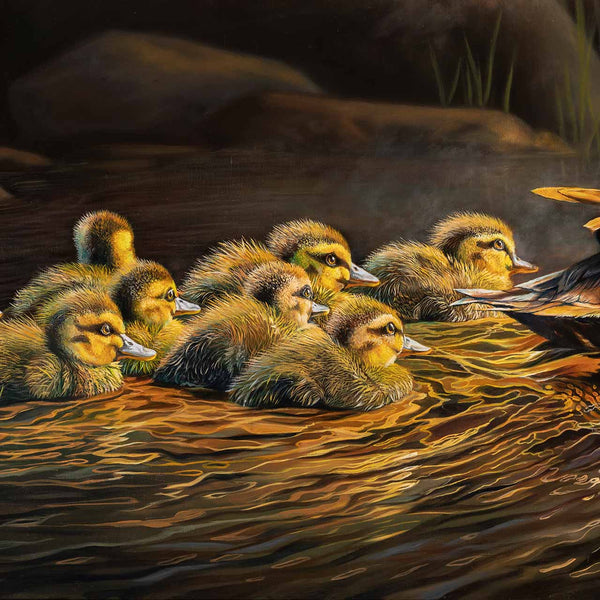 Close up one of original painting Nurturing Mother