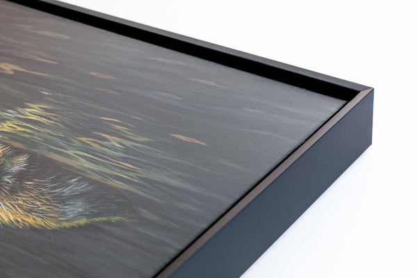 Side profile and close up of the frame used for original painting Nurturing Mother