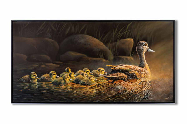 Original painting Nurturing Mother shown in its original framing