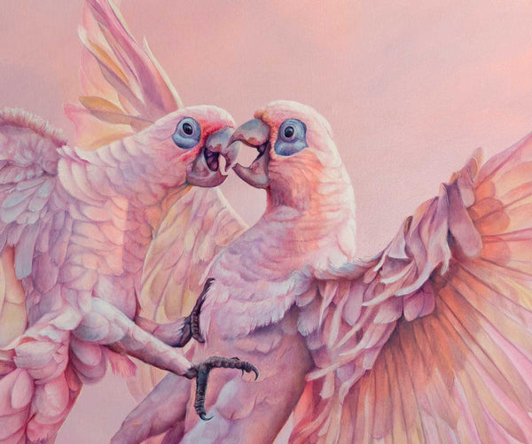 close up of the painting of corella bird by Swapnil Nevgi