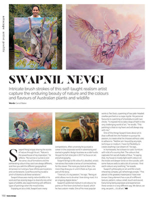 Editorial about Australian artist Swapnil Nevgi as published in Home Design magazine.