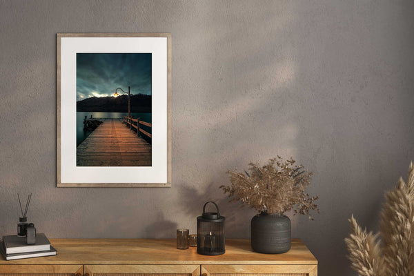 Glenorchy Pier photo wall art by Swapnil Nevgi shown in room setting