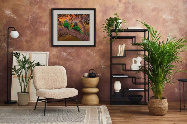 Fine art print of Morning chores original painting by Swapnil Nevgi shown in situ