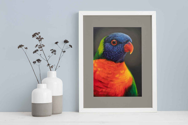 My friend painting of lorikeet shown in situ