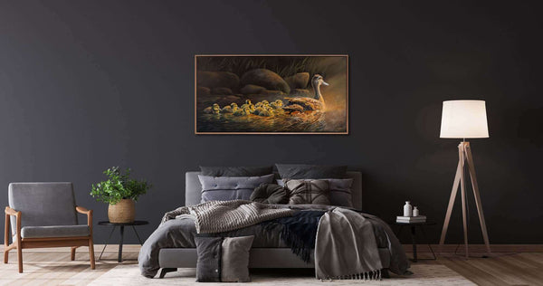 example of nurturing mother limited edition print showing duck with nine ducklings