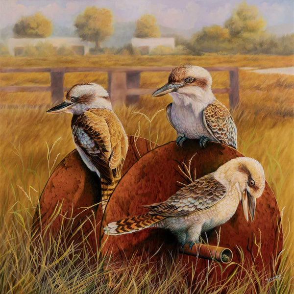 Kookaburra painting on the farm 'Picnic in the Farm' by Swapnil Nevgi