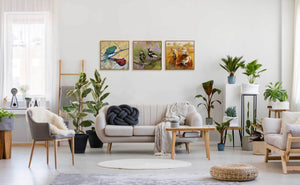 On display three of limited edition prints of original wildlife art by Swapnil Nevgi