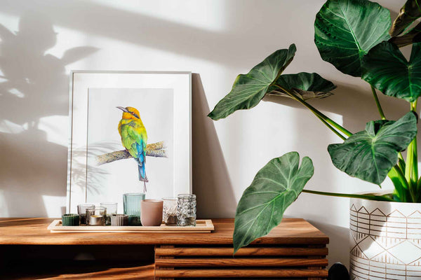 wall art - fine art print of watercolour rainbow bee eater by Swapnil Nevgi