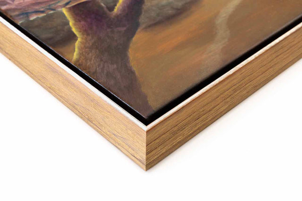 Close up of the frame used for original painting Morning Chores
