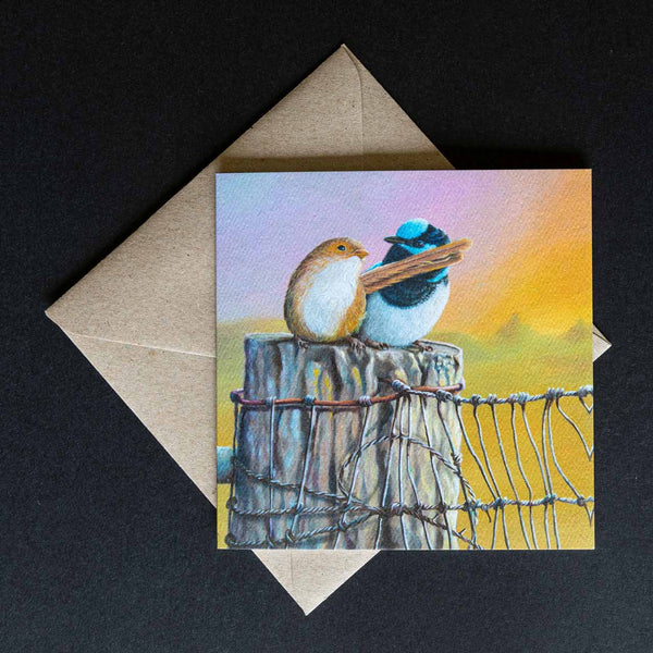 greeting card - just friends shown with the envelope supplied - by Swapnil Nevgi Fine Art