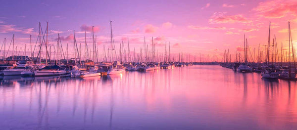 fine art photography print of Manly harbour , QLD at sunrise