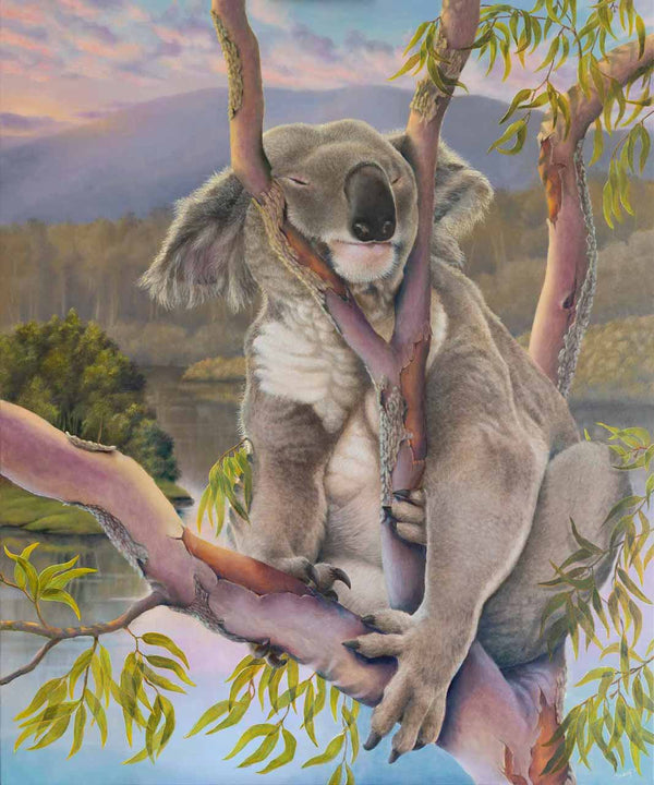 This cute sleeping koala artwork makes a perfect wall art for any home that wants to add cuteness to their ambience - created from my original painting