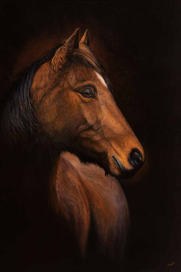 This beautiful wall art of the horse painting is now available as paper print and canvas print to enhance the beauty of your home - created from my original painting